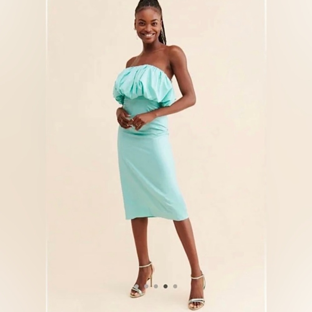 NWD Anthropologie Let Me Be Slim Bubble Dress Size S and Size M Blue Hawaiian